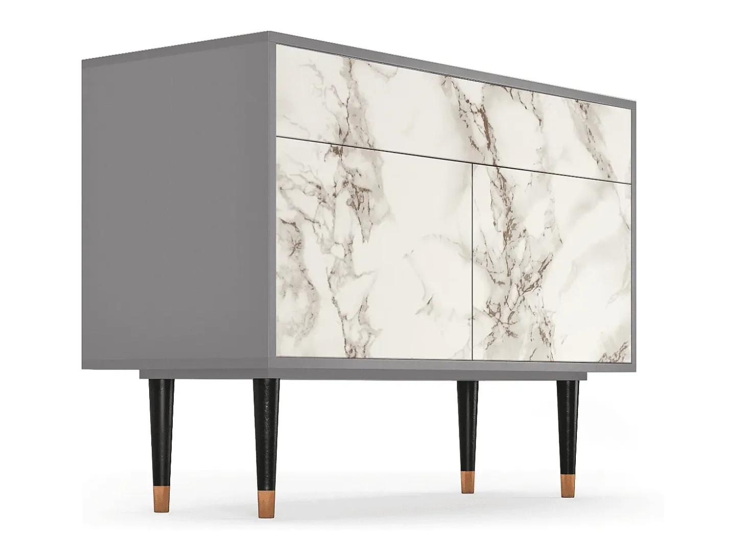 Aparador - 115x85x48 cm - BS4 - Milk Marble, Gris
