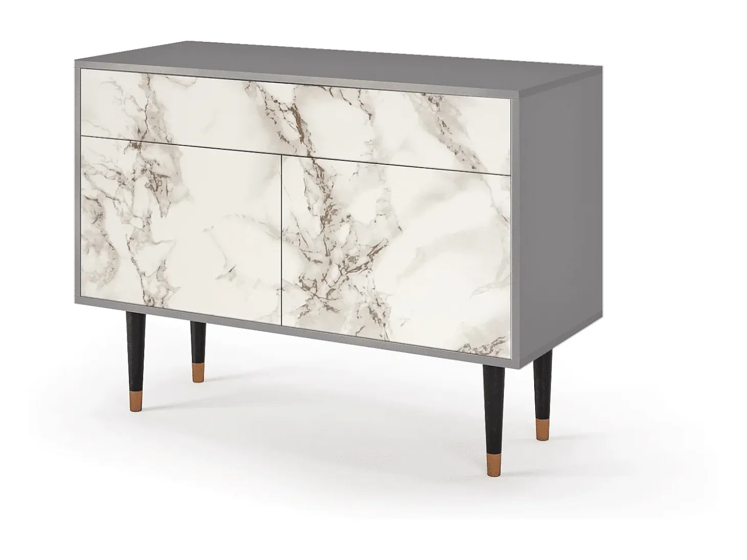 Aparador - 115x85x48 cm - BS4 - Milk Marble, Gris