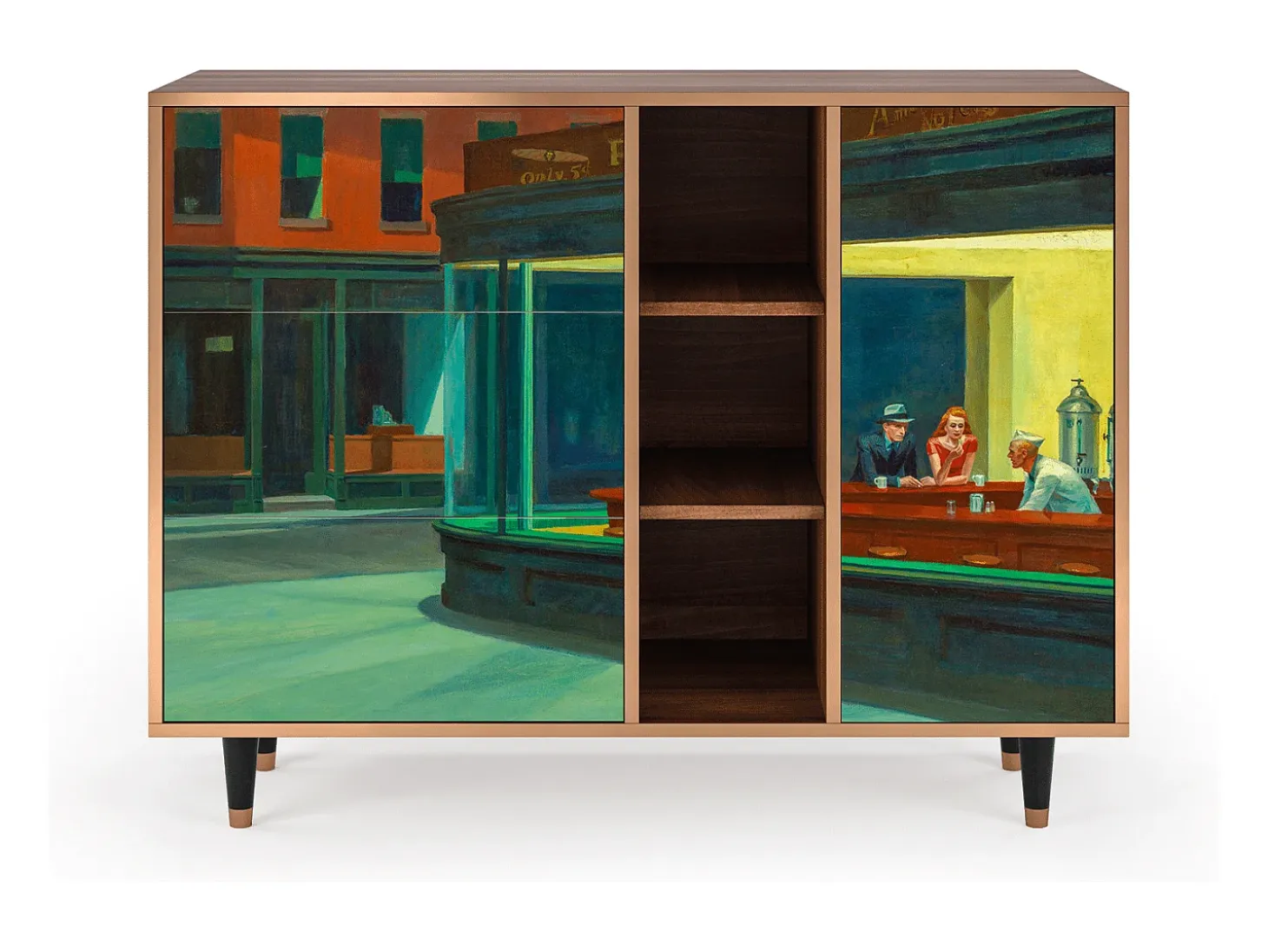 Aparador - 125x98x48 cm - BS2 - Nighthawks by Hopper, Nogal