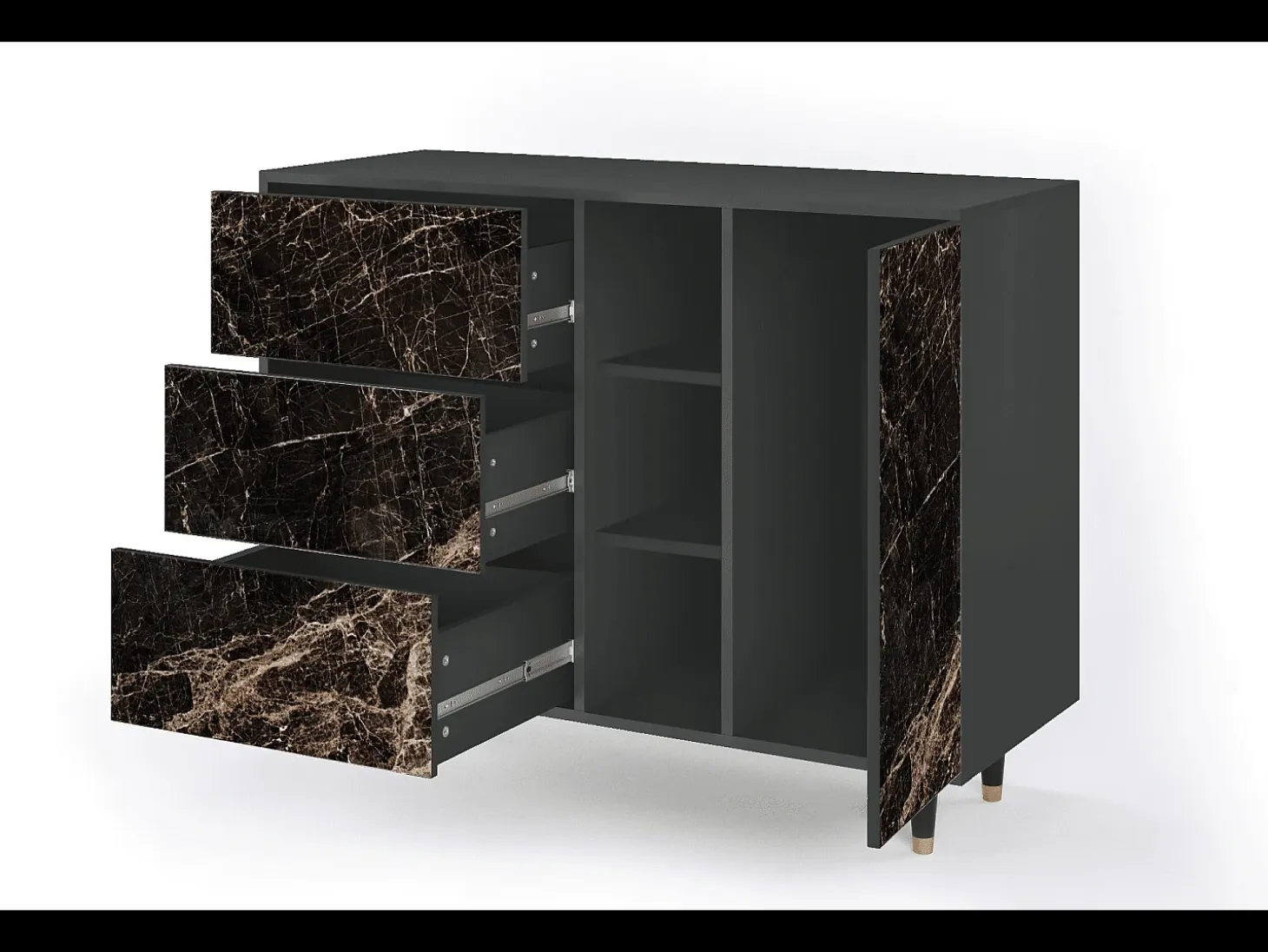 Aparador - 125x98x48 cm - BS2 - Night Abyss, Antracita