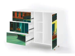Aparador - 125x98x48 cm - BS2 - Nighthawks by Hopper, Blanco