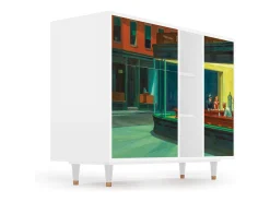Aparador - 125x98x48 cm - BS2 - Nighthawks by Hopper, Blanco
