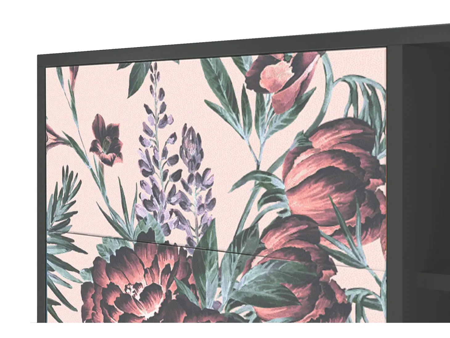 Aparador - 125x98x48 cm - BS2 - Peach Peonies, Antracita