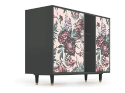 Aparador - 125x98x48 cm - BS2 - Peach Peonies, Antracita