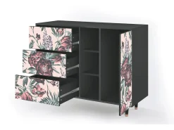 Aparador - 125x98x48 cm - BS2 - Peach Peonies, Antracita