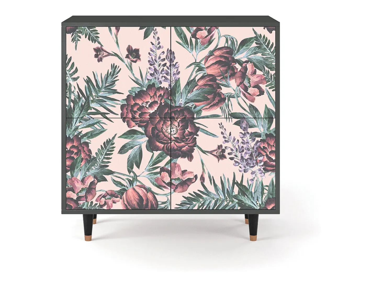 Aparador - 94x96x48 cm - BS3 - Peach Peonies, Antracita