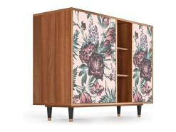 Aparador - 125x98x48 cm - BS2 - Peach Peonies, Nogal