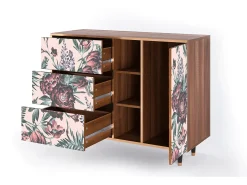 Aparador - 125x98x48 cm - BS2 - Peach Peonies, Nogal