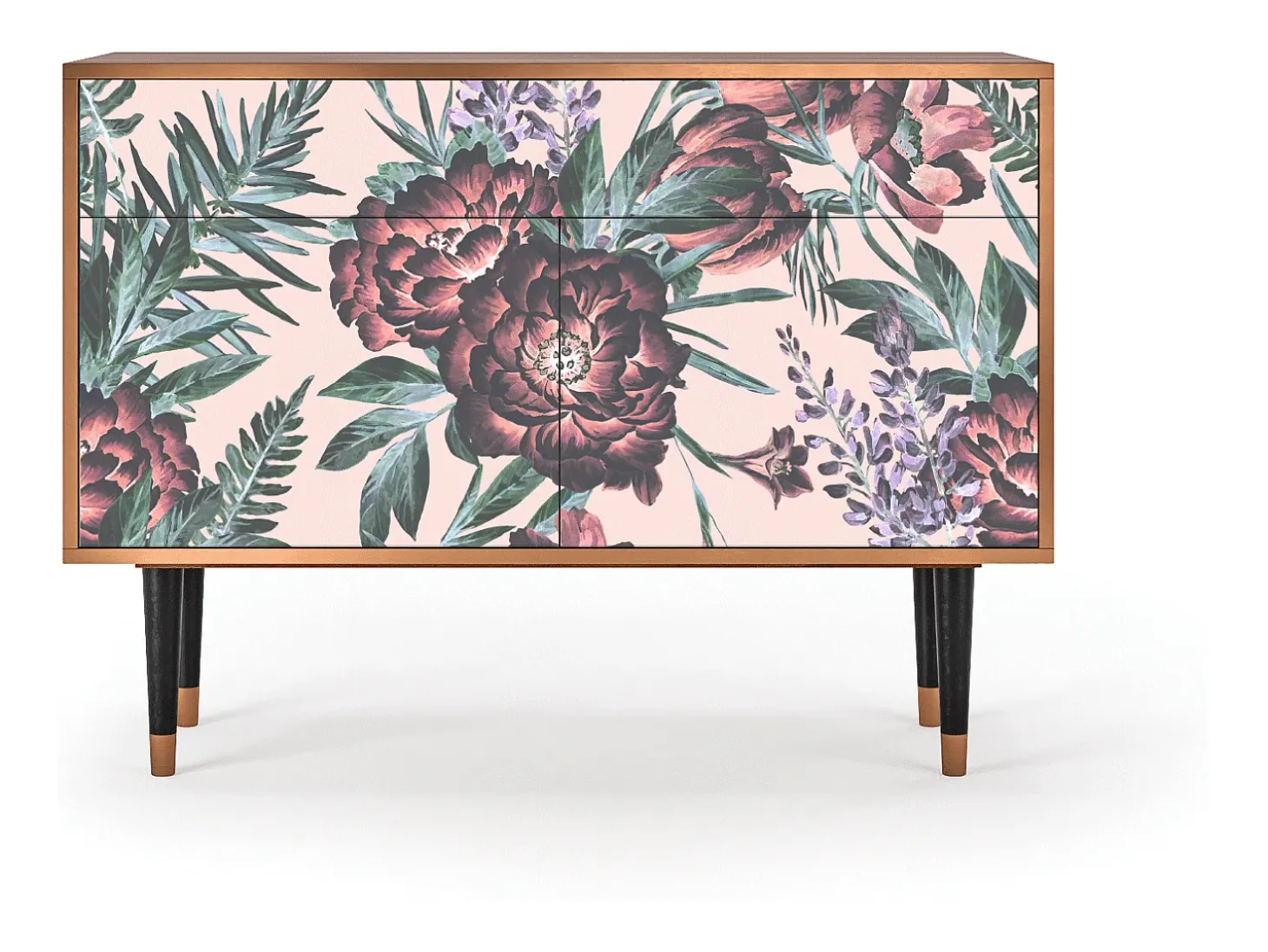 Aparador - 115x85x48 cm - BS4 - Peach Peonies, Nogal