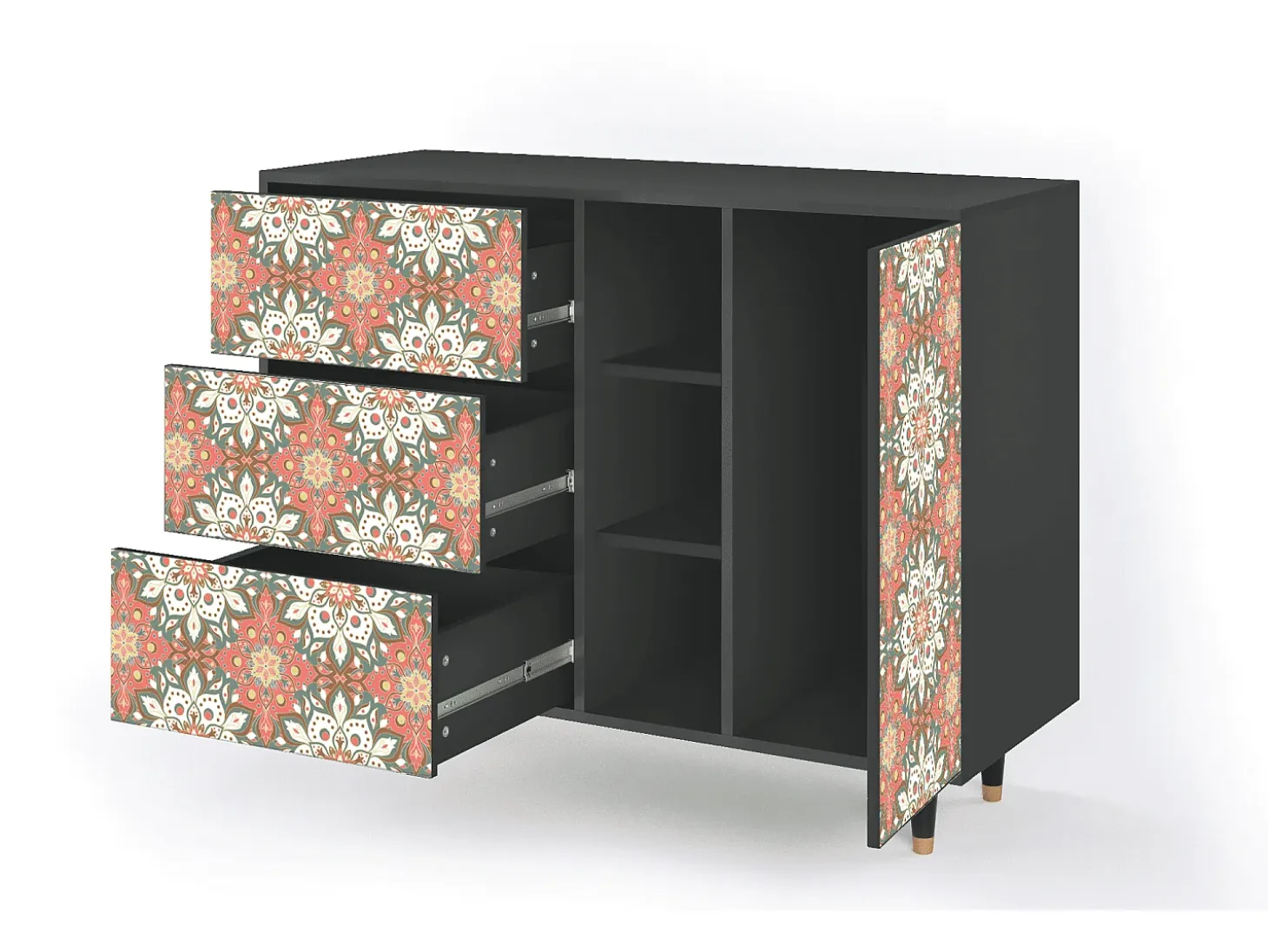 Aparador - 125x98x48 cm - BS2 - Peach Grove, Antracita