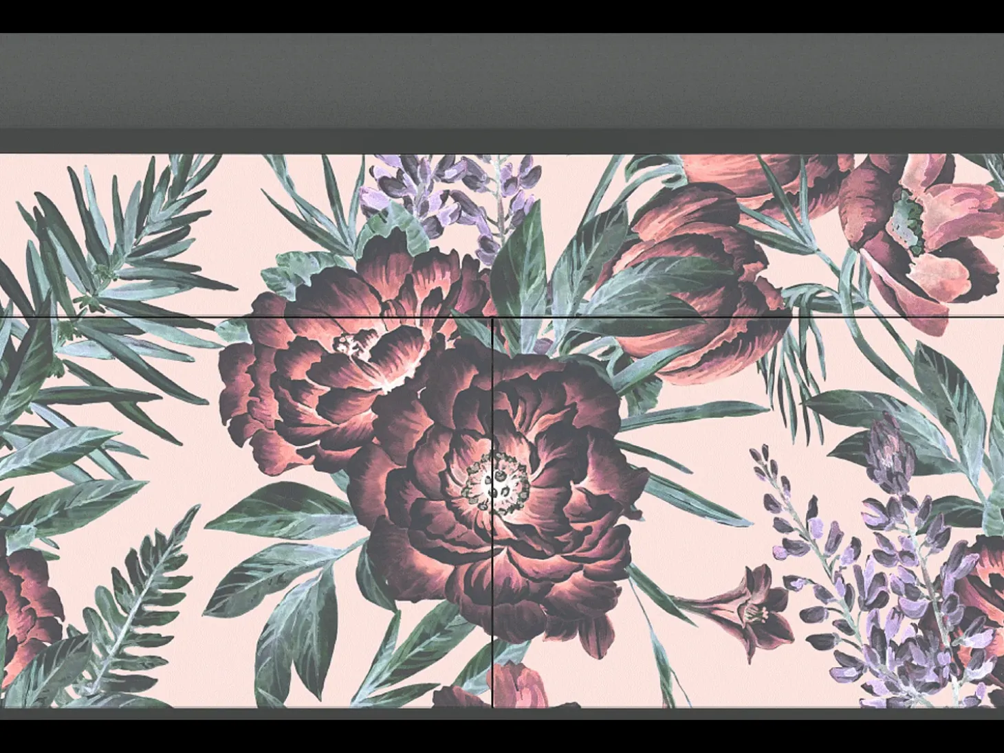 Aparador - 115x85x48 cm - BS4 - Peach Peonies, Antracita