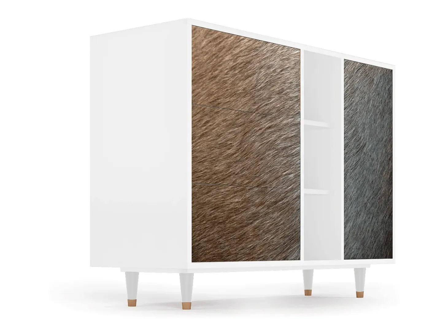 Aparador - 125x98x48 cm - BS2 - Peanut Hair, Blanco