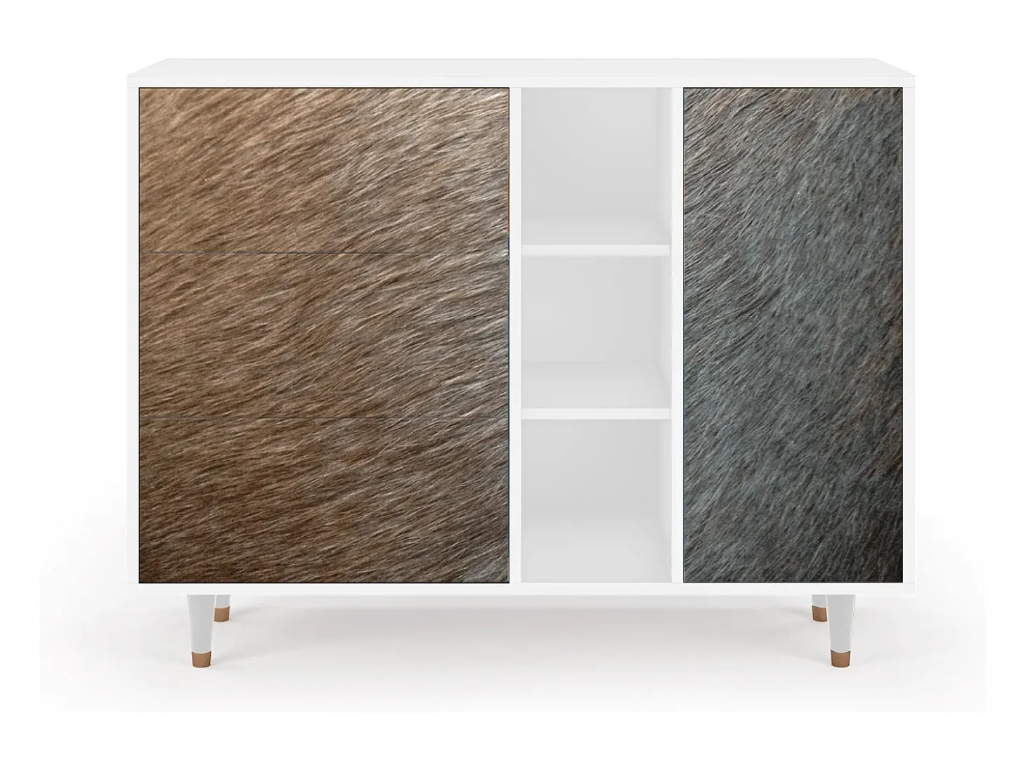 Aparador - 125x98x48 cm - BS2 - Peanut Hair, Blanco