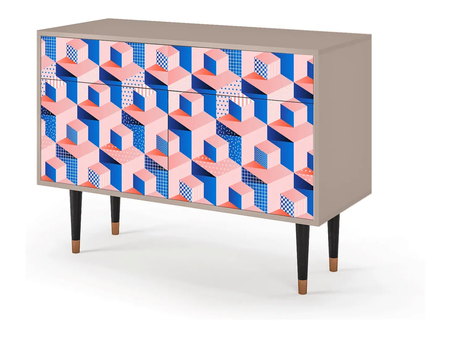 Aparador - 115x85x48 cm - BS4 - Pinky Squares, Latte