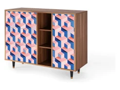Aparador - 125x98x48 cm - BS2 - Pinky Squares, Nogal