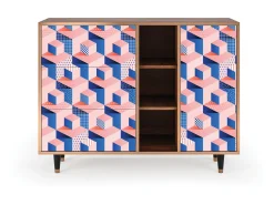 Aparador - 125x98x48 cm - BS2 - Pinky Squares, Nogal