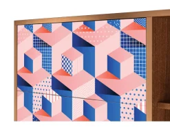 Aparador - 125x98x48 cm - BS2 - Pinky Squares, Nogal