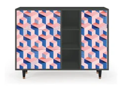 Aparador - 125x98x48 cm - BS2 - Pinky Squares, Antracita