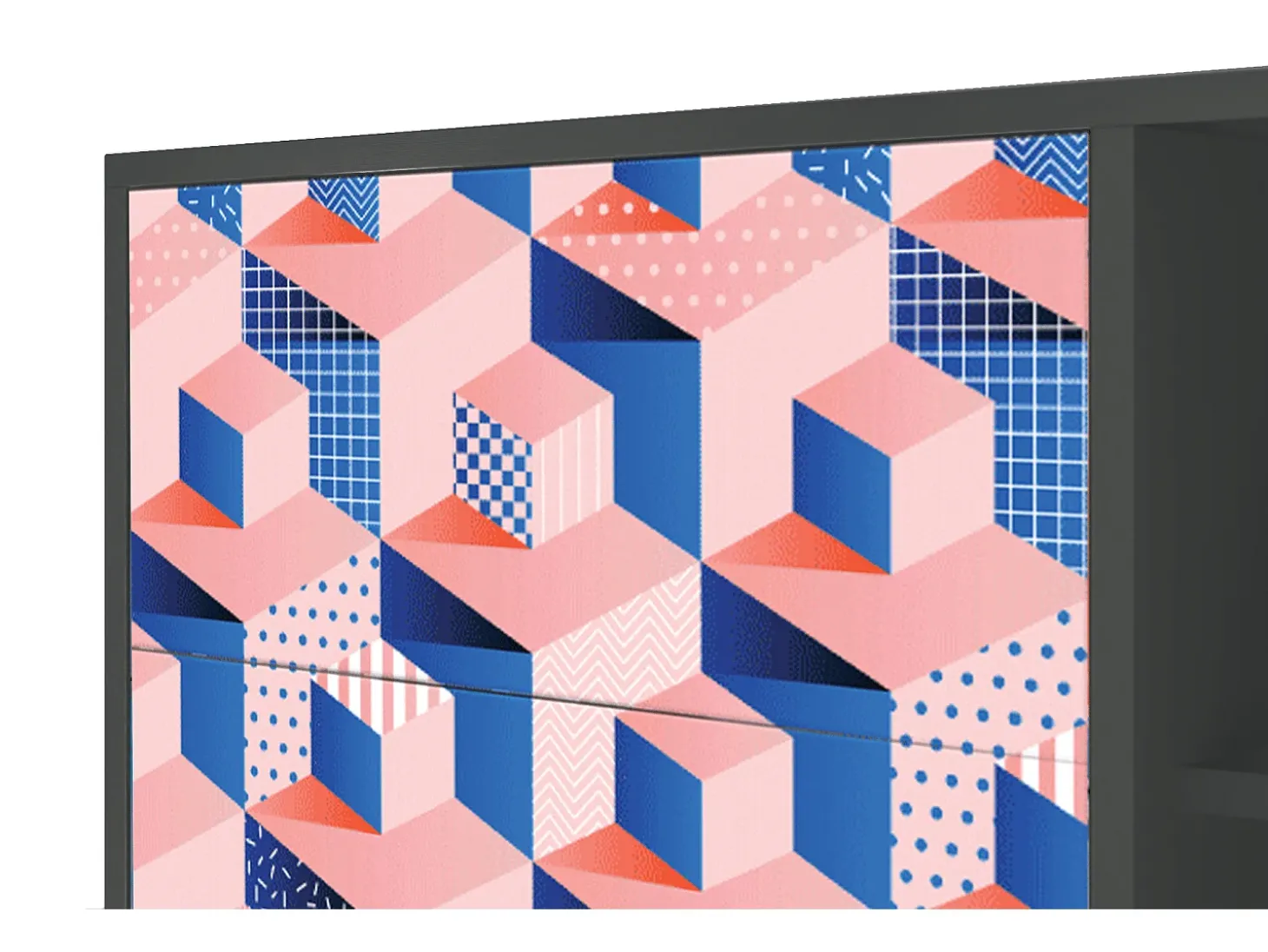 Aparador - 125x98x48 cm - BS2 - Pinky Squares, Antracita