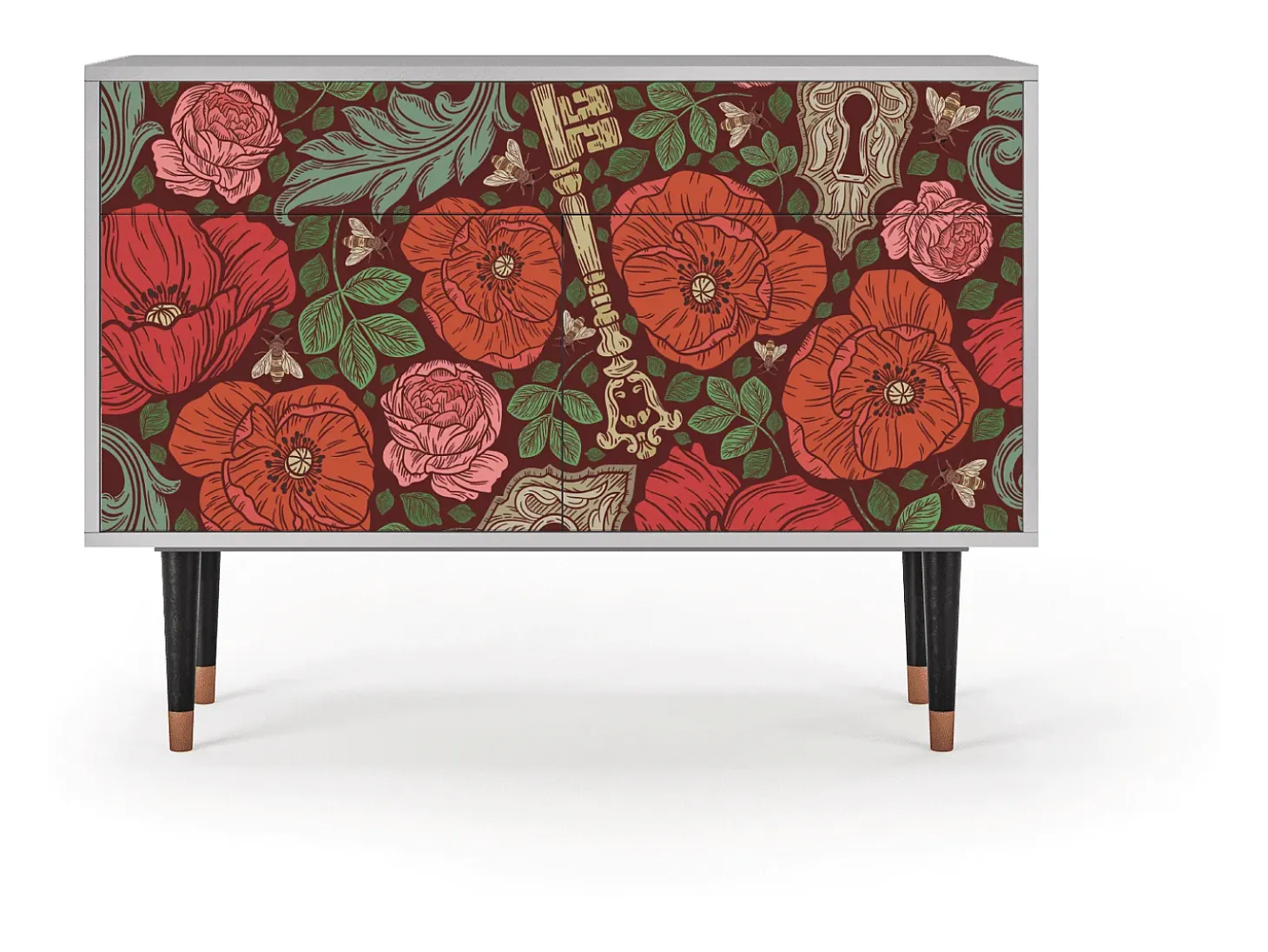 Aparador - 115x85x48 cm - BS4 - Poppy Garden, Gris