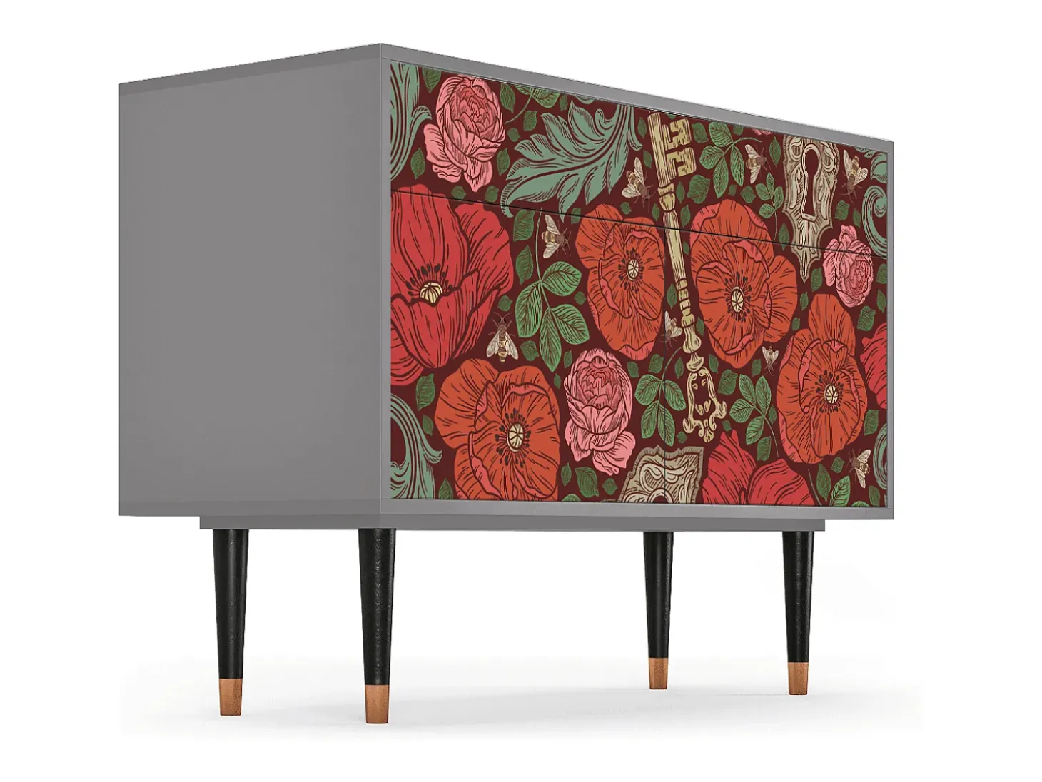 Aparador - 115x85x48 cm - BS4 - Poppy Garden, Gris