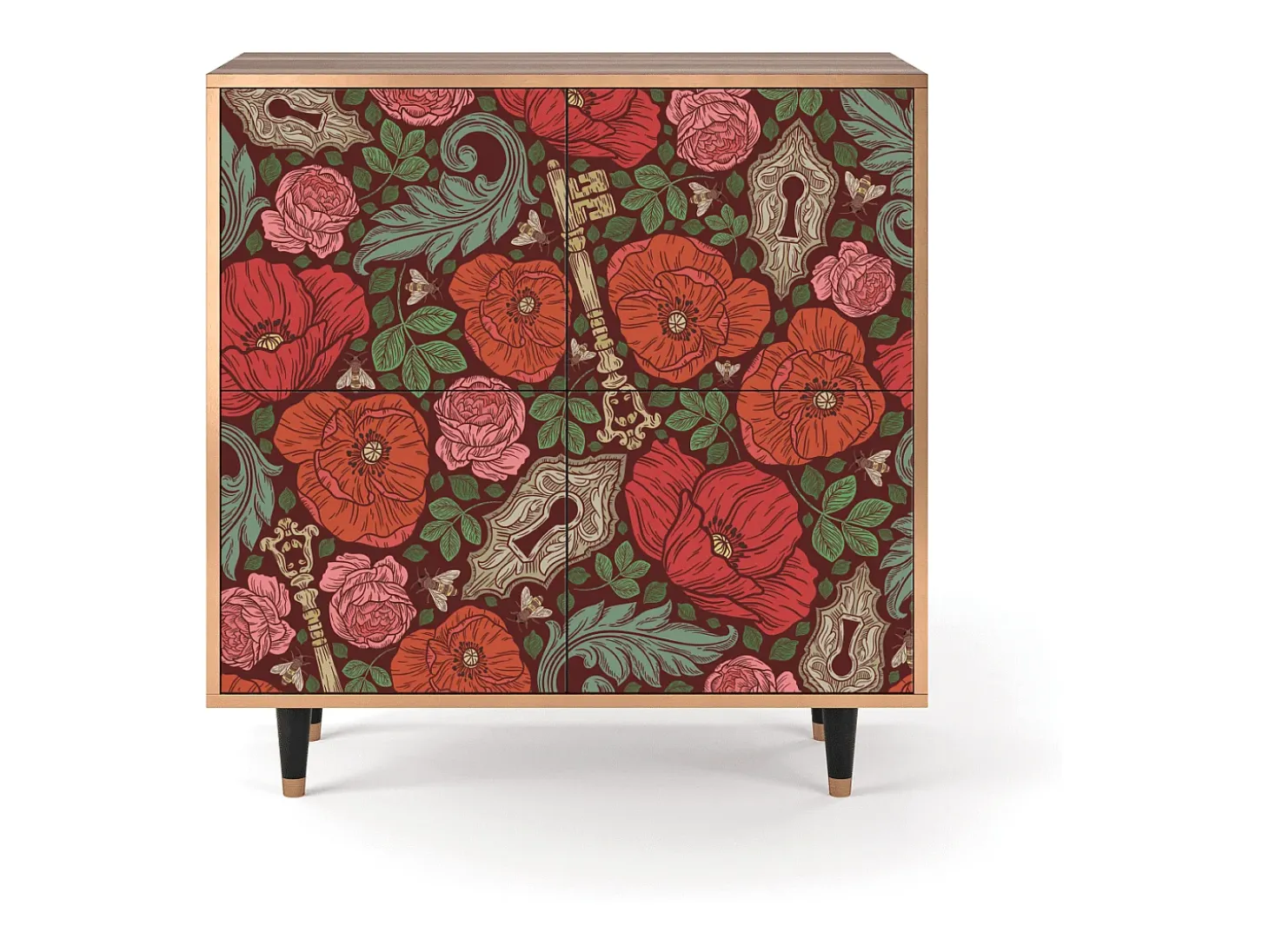 Aparador - 94x96x48 cm - BS3 - Poppy Garden, Nogal