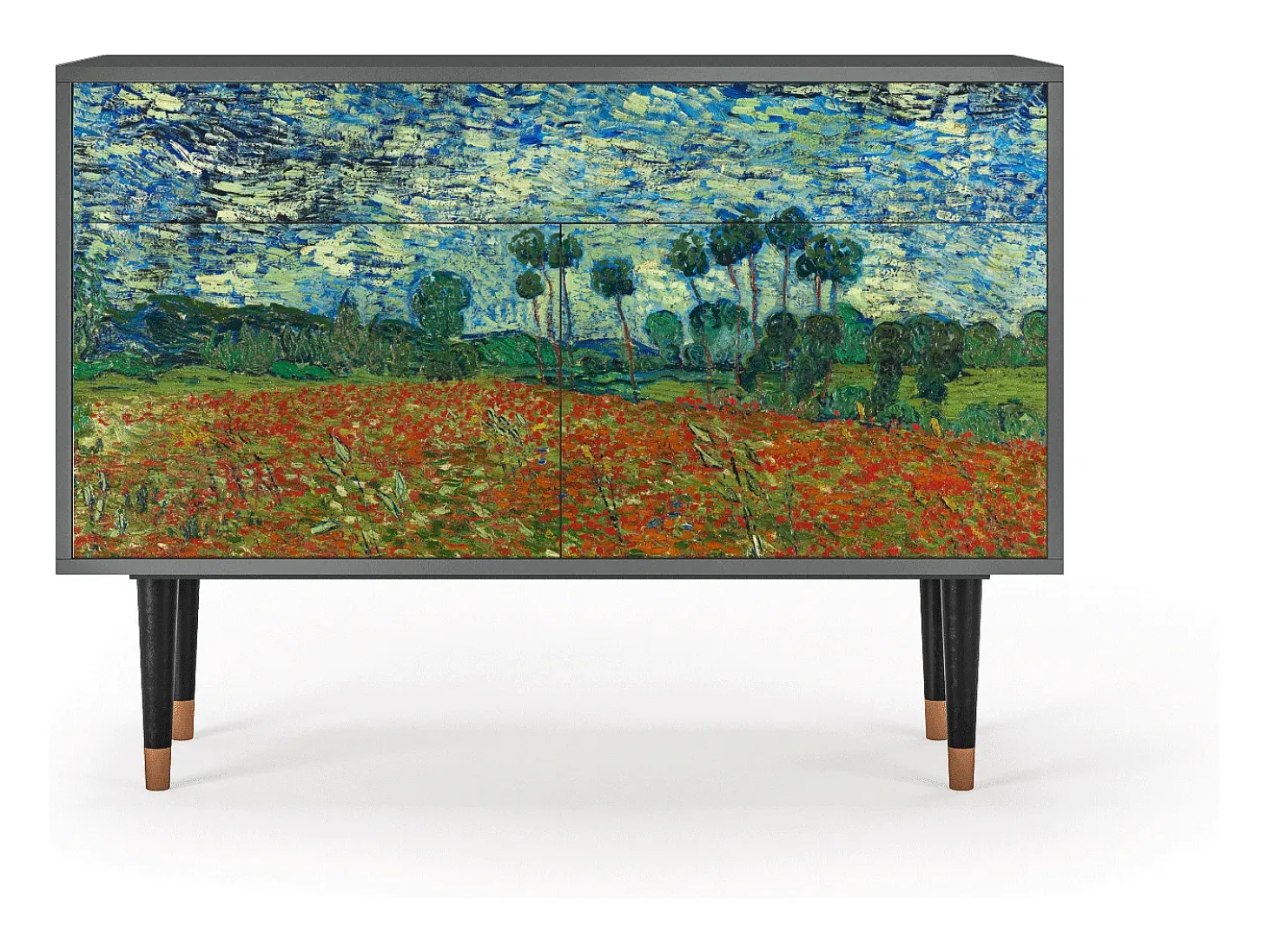 Aparador - 115x85x48 cm - BS4 - Poppy field by van Gogh, Antracita