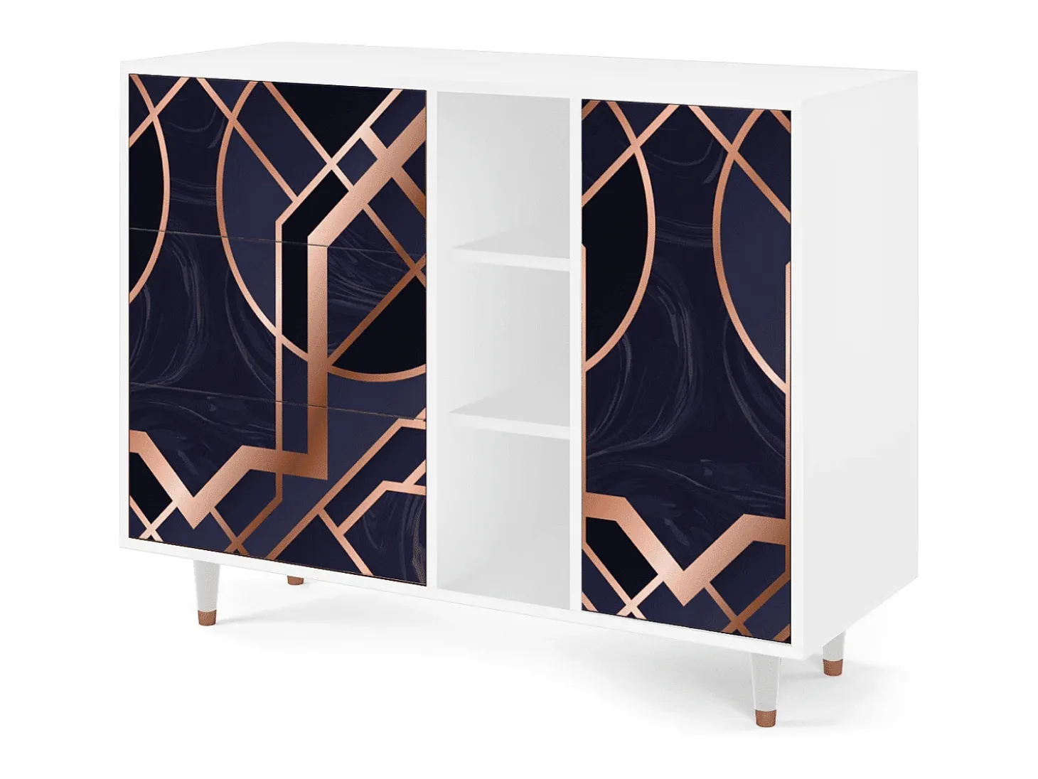 Aparador - 125x98x48 cm - BS2 - Purple Temple, Blanco