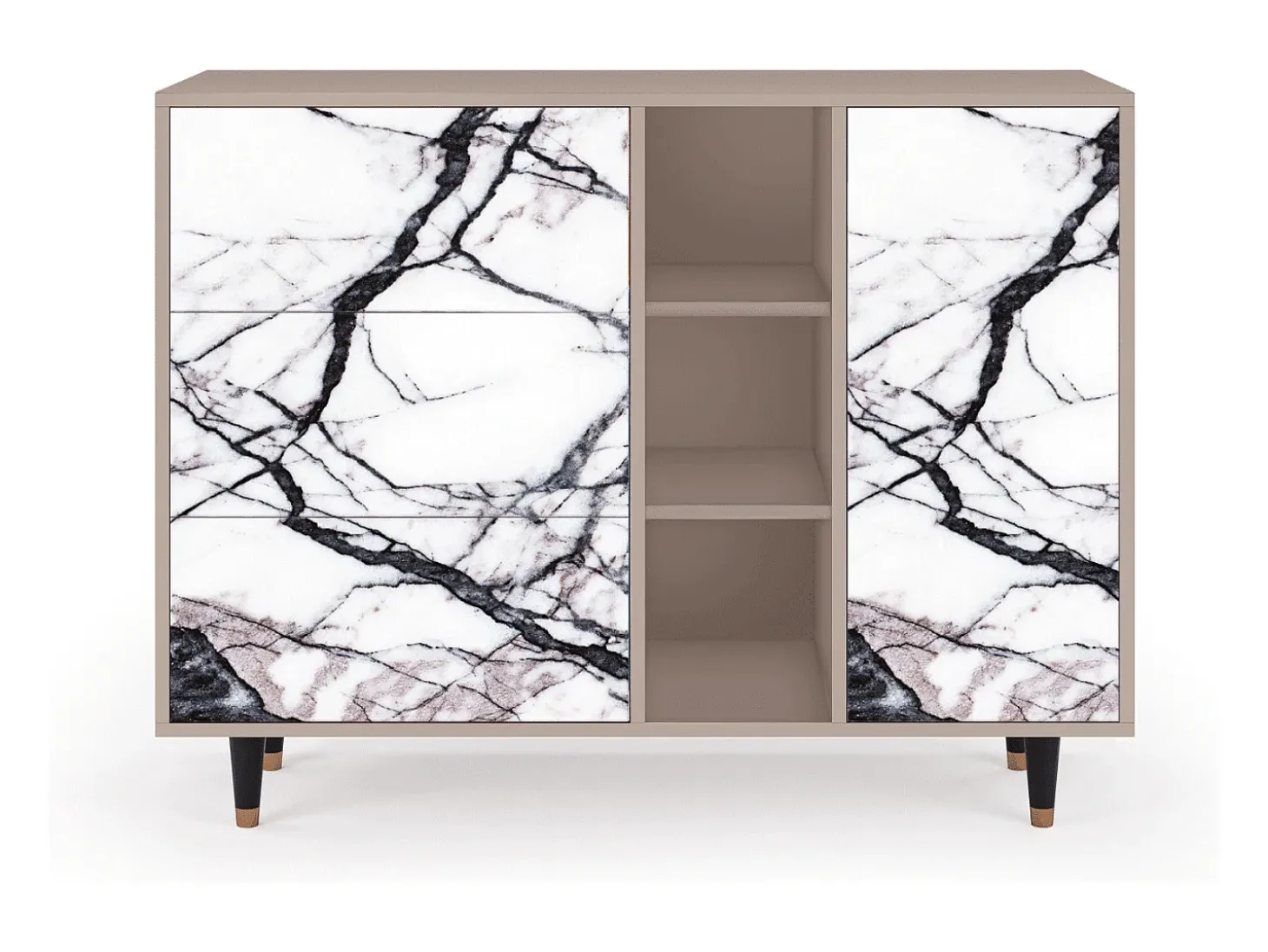 Aparador - 125x98x48 cm - BS2 - Raven Marble, Latte