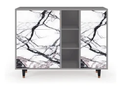 Aparador - 125x98x48 cm - BS2 - Raven Marble, Gris