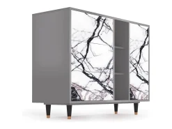 Aparador - 125x98x48 cm - BS2 - Raven Marble, Gris
