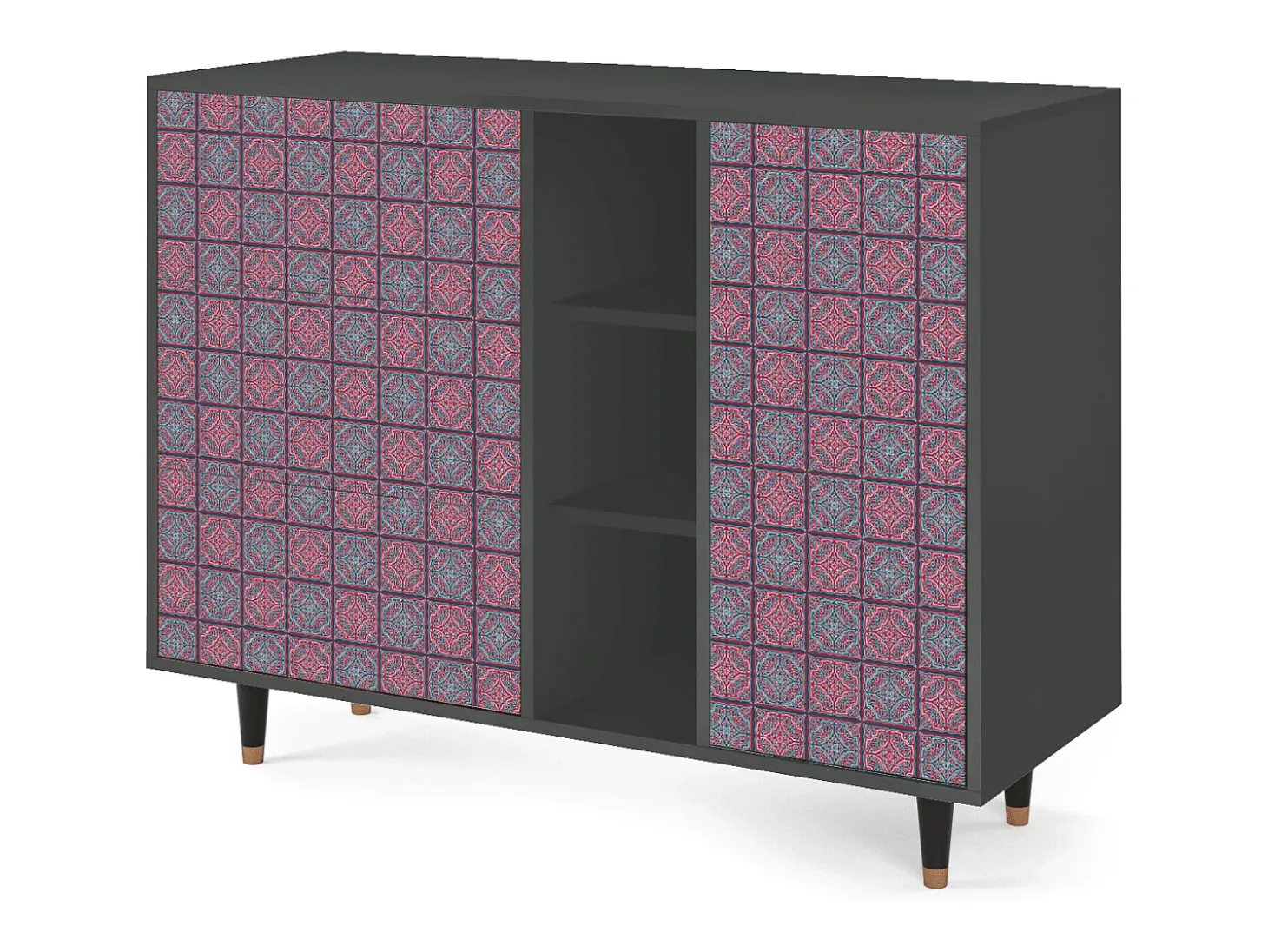 Aparador - 125x98x48 cm - BS2 - Riviera Mosaic, Antracita
