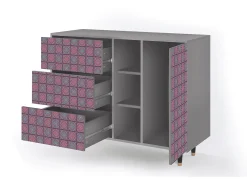Aparador - 125x98x48 cm - BS2 - Riviera Mosaic, Gris