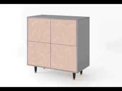 Aparador - 94x96x48 cm - BS3 - Rose Honeycomb, Gris