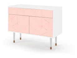 Aparador - 115x85x48 cm - BS4 - Rose Quartz, Blanco