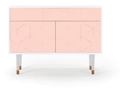 Aparador - 115x85x48 cm - BS4 - Rose Quartz, Blanco