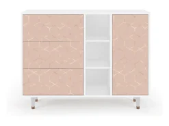 Aparador - 125x98x48 cm - BS2 - Rose Honeycomb, Blanco