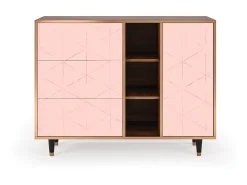Aparador - 125x98x48 cm - BS2 - Rose Quartz, Nogal