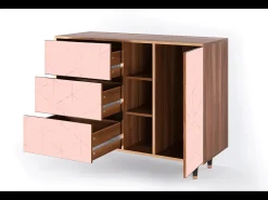 Aparador - 125x98x48 cm - BS2 - Rose Quartz, Nogal
