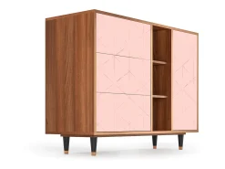 Aparador - 125x98x48 cm - BS2 - Rose Quartz, Nogal