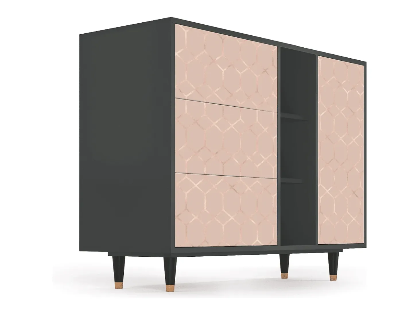 Aparador - 125x98x48 cm - BS2 - Rose Honeycomb, Antracita