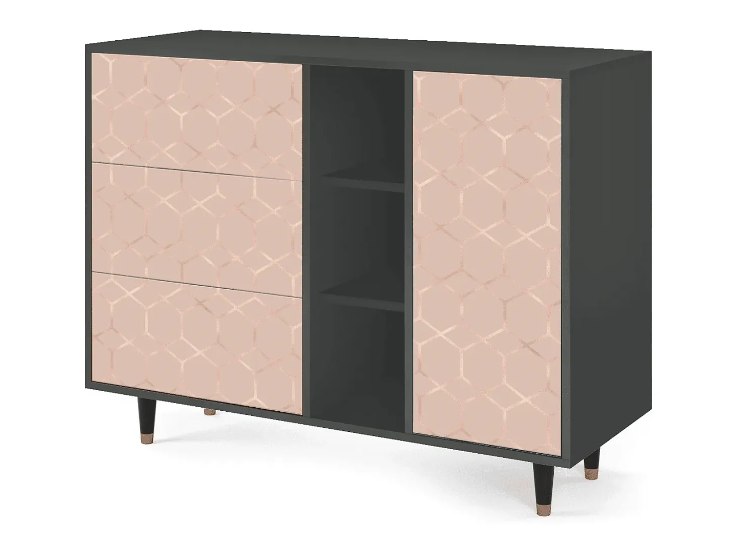 Aparador - 125x98x48 cm - BS2 - Rose Honeycomb, Antracita