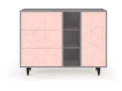 Aparador - 125x98x48 cm - BS2 - Rose Quartz, Gris