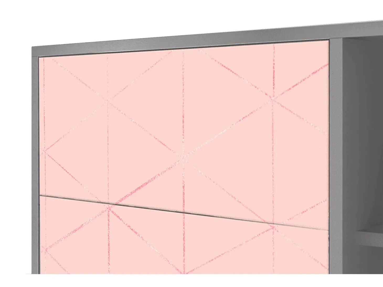 Aparador - 125x98x48 cm - BS2 - Rose Quartz, Gris