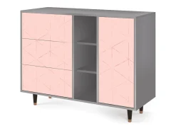 Aparador - 125x98x48 cm - BS2 - Rose Quartz, Gris
