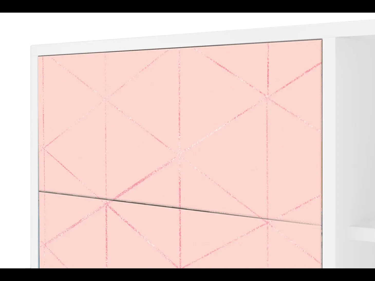 Aparador - 125x98x48 cm - BS2 - Rose Quartz, Blanco