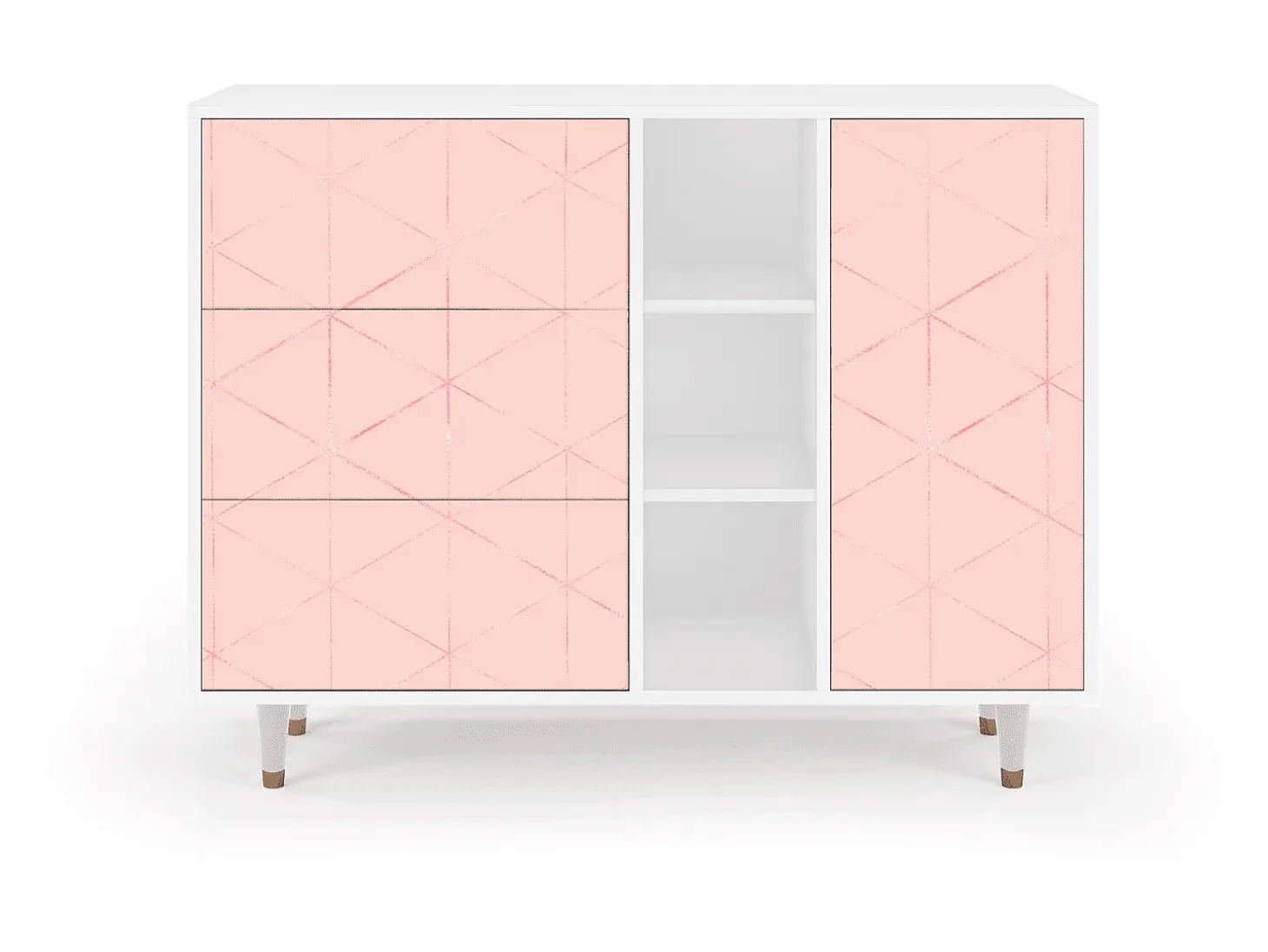 Aparador - 125x98x48 cm - BS2 - Rose Quartz, Blanco