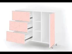 Aparador - 125x98x48 cm - BS2 - Rose Quartz, Blanco