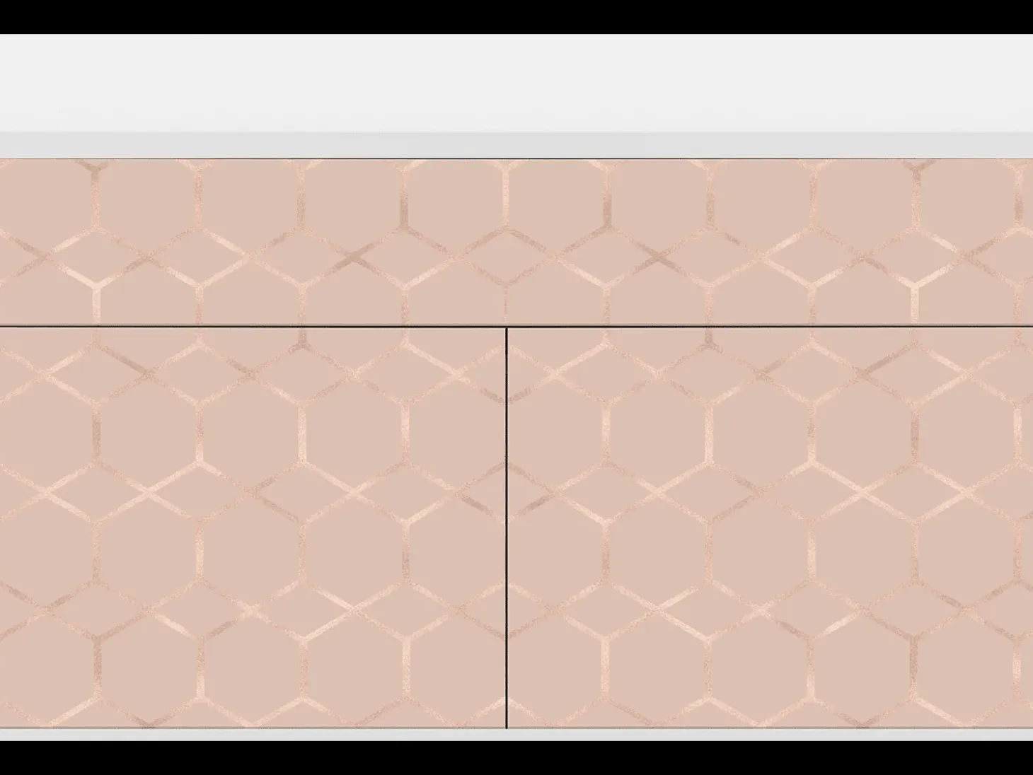 Aparador - 115x85x48 cm - BS4 - Rose Honeycomb, Blanco
