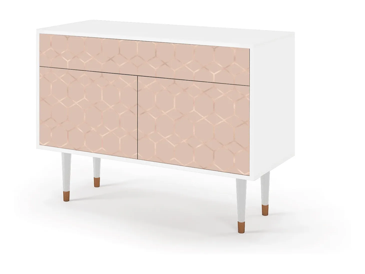 Aparador - 115x85x48 cm - BS4 - Rose Honeycomb, Blanco
